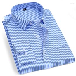 Men's Dress Shirts Business Casual Office Shirt Single Patch Pocket Long Sleeve Standard-fit Comfortable Button-down Plaid Social