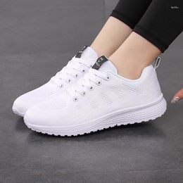 Casual Shoes Women Breathable Walking For Mesh Lace Up Sneakers Tenis Feminino Pink Black White Flat