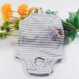 Dog Apparel Striped Pet Physiological Pants One-Piece Strap Menstrual Teddy Bichon Bear Puppy Sanitary Underpants Shorts