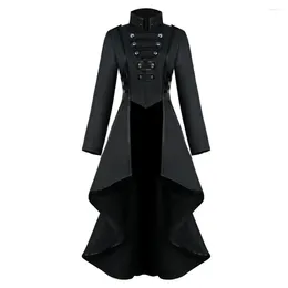 Casual Dresses Women Gothic Steampunk Button Lace Corset Halloween Costume Coat Tailcoat Jacket Long For Vampire Cosplay Dark Style Girls