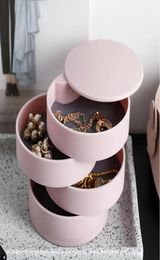 Storage Bottles Jars Design Fashion Women Jewelry Box 4Layer Rotatable Accessory Tray With Lid Birthday Gift For4764416