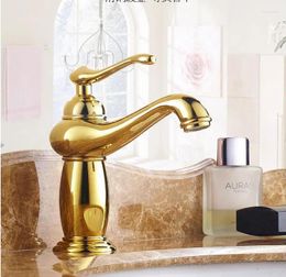 Bathroom Sink Faucets Dofaso Craftsmanship Copper Basin Faucet Gold Plated Tap European-Style Anti Ancient Cold And Watermixer