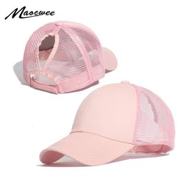 MAOCWEE tail Baseball Cap Women Adjustable Messy Bun Caps Black Pink Hat Girls Casual Cotton Summer Mesh Hats 240430