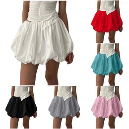 Skirts Cute Girls Tutu Skirt Fairy Solid Color Elastic Waist Pleated For Women Sweet Korean Style Puffy A Line