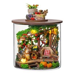Architecture/DIY House DIY Wooden Doll House With Cover Light Making and Assembling Room models Toys Dollhouse with furniture crafts Birthday Gifts