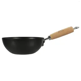 Pans Flat Bottom Wok Small Everyday Pan Iron Pot Kitchen For Gas Stove Wrought Stir-fry Cookware Accessories