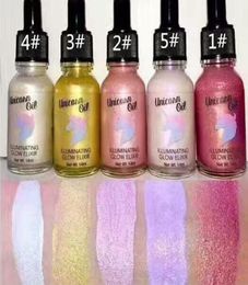 New Original 5 Colors Women Sexy Beauty Shimmer Liquid Brighten Highlighter Eye Shadow Oil illuminating Glow Elixir9942791