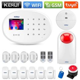 Alarm systems KERUI W202 Alarm System Intelligent TUYA Home Safety WIFI 2G GSM Home Wireless Application Remote Control 2.4-inch Screen Burglar Alarm WX