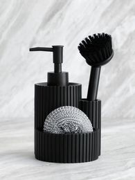 Liquid Soap Dispenser Kitchen Detergent Replacement Bottle Sink Dish Washing Brush Sponge Holder 3 In 1 Includes And