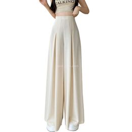 Womens high waist chiffon wide leg loose palazzo maxi long pants trousers SMLXL