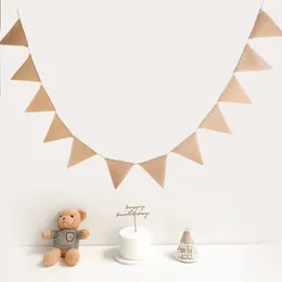 Party Decoration 3M 13pcs Burlap Triangle Banner Vintage Banners Flag For Holiday Birthday Wedding Graduation