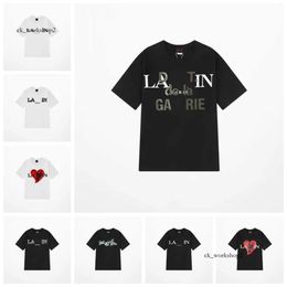 Lavines shirt 24ss Brand Mens T-shirts Designer Luxury Classic T Shirt Chest Letter Printed Lavin Shirt High Street Lavina Tshirts Shoe Cotton Loose Tees 975