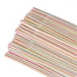 Disposable Cups Straws 100pcs Plastic Colourful Flexible For Banquet Bar Drinks