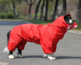 Large Hooded Dog Raincoat Jacket Big Pet Poncho Dog Rain Clothes Waterproof Clothing for Dogs Golden retriever Labrador WLYANG3295734