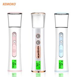 Double Spray-head Nano Mist Sprayer Mini Hydrating Humidifier Skin Care LED Display Portable Steamer Handheld Nebulizer 240514