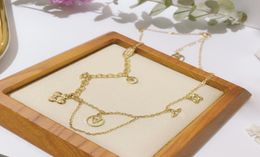 18K Gold Plated Stainless Steel Necklaces Choker Chain Letter Lock Pendant Statement Fashion Womens Necklace Wedding Jewellery Acces7647776