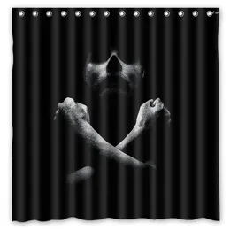 Shower Curtains Bathroom Products Polyester Fabric Black Sails Printed Waterproof Washable Curtain 72" 12pcs Hooks