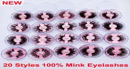 3D Mink Eyelashes 25mm False Eye lashes Makeup 100 Mink Eyelashes 20 Styles Handmade Natural Dramatic Volumn Thick 5D Long Eye la2988129