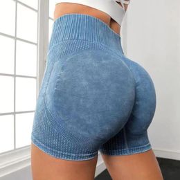 Active Shorts Seamless High Waist Yoga Women Push Up Workout Washed Leggings Gym Jogging Cycling Sportswear Bottoms Sexy Female Clothes