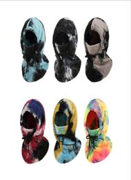 Beanies Tie Dye Cold Protection Polar Fleece Balaclava Full Face Unisex Cover Ski Mask Keep Warm Cycling Hats2911332