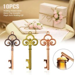 Party Favour 10pcs/Set Beer Key Bottle Opener Fashion Wedding Decoration Creative Small Gift With Label Pendant