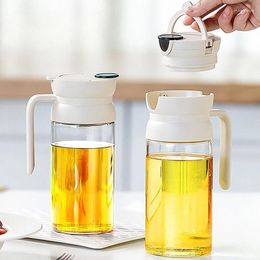 Storage Bottles Glass Automatic Opening And Closing Oil Pot Household Kitchen Spill Proof Soy Sauce Vinegar Seasoning Gravity Bot