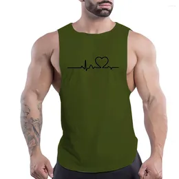 Men's Tank Tops Solid Colour Vest Active Quick-drying Breathable Crewneck Sleeveless Shirt Summer Outdoor Wear