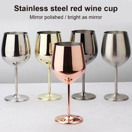 Stainless Steel Wine Glass Singlelayer Drinkware Goblet Kitchen Tool Goblets Barware Bar Cooking Copper Plating 240509
