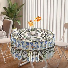 Table Cloth Round Mandala Retro Totem Home Kitchen Restaurant Patio Dustproof Tablecloth Holiday Party Dinner Decoration Accessories