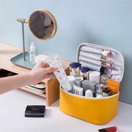 Storage Bags PU Portable Cosmetic Case Bag Skin Care Products Lipstick Eyeliner Toiletries Pocket High Capacity Makeup Organizer