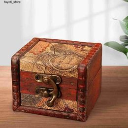 Storage Boxes Bins Rural wooden jewelry box lockable storage box jewelry pavilion box holder used for rings brooches bracelets earrings S24513