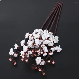Decorative Flowers 5 Pcs Cherry Decor Fake Wedding Decoration Plum Blossom Peach Artificial White
