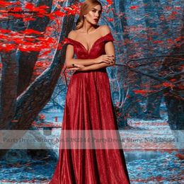 Party Dresses Lakshmigown Sparkly Sequin Dress Evening Gowns Off Shoulder 2024 Vestidos Red Prom Sexy Women Wedding Dinner