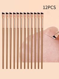 Makeup Brushes 12GOLD Sickle Eyeliner Brush Knife Edge Liquid Ultra Thin Fine Oblique Angle Flat Head Eyebrow