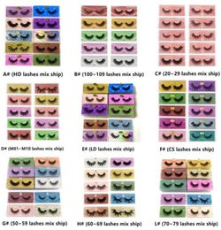 3D Mink Eyelashes Whole 10 styles 3d Mink Lashes Natural Thick Fake Eyelashes Makeup False Lashes Extension In Bulk2810513
