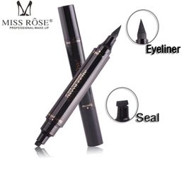 New Miss Rose Brand Eyes Liner Liquid Make Up Pencil Waterproof Black Doubleended Makeup Stamps Eyeliner Pencil4525141