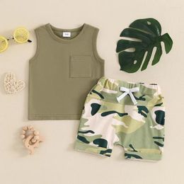 Clothing Sets Baby Boys Shorts Set Sleeveless Tank Top With Elastic Waist Camouflage Summer Outfit