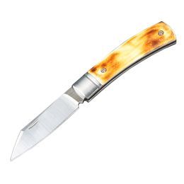 Top Quality M7747 High End Folding Blade Knife D2 Satin Blade Carbon Fiber/Cow Bone Handle Outdoor Camping Hiking Survival EDC Pocket Knives