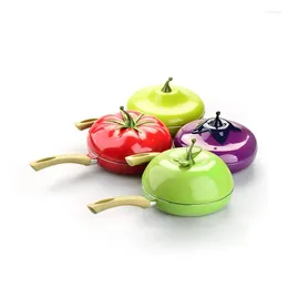 Pans Non-stick Fruit Frying Pan Colour Saucepan Ceramic Grill Cast Aluminium Fry Cookware Gas Induction Cooker Applicable