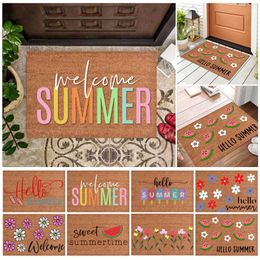 Carpets Summer Welcome Sign Hello Sunshine Doormat Funny Cute Door Mat Friends Blanket With Warmer
