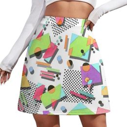 Skirts Retro 80s Geometric Mini Skirt Sexy Womens Women's Japanese Kawaii Clothes