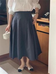 Skirts Alien Kitty Spring Daily Maxi A-Line Women Chic Camping 2024 Loose High Waist Slim All Match Office Lady