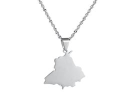 Pendant Necklaces Stainless Steel India Punjab State Map Neckalces For Women Unisex Ethnic Jewelry3338692