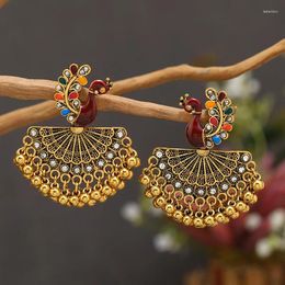 Dangle Earrings Retro Jewelry Bohemian Ethnic Peacock Bells Tassel Drop For Women Jhumka Brincos Pendientes