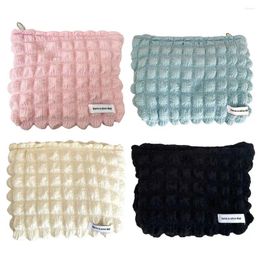 Cosmetic Bags Ladies Wash Bag Bubble Chiffon Make Up Pouch Multi-function Fashion Portable Casual Simple Candy Color For Weekend Vacation