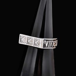 Brand High version Westwoods square letter ring Saturn personality Punk Nail 961L