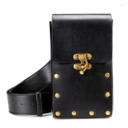 Waist Bags Bag Women's Belt PU Leather European And American Retro Outdoor Mobile Phone Sports Mini 2024