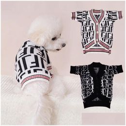 Dog Apparel Pet Clothes Sweater Coat Jacket Autumn/Winter Warm Cardigan Knitted Bears Schnauzer French Bldog Teddy Drop Delivery Hom Dhjx1