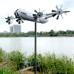 Garden Decorations Wind Sculpture Metal Aeroplane Model Art 3d B-29 Super Fortress Outdoor Decor Aircraft Windmill Decoration Catcher