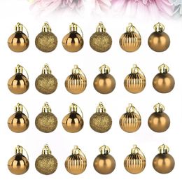 Decorative Figurines 24 Pcs Bright Light Christmas Baubles Glitter Poinsettia Tree Ornaments Hanging Balls